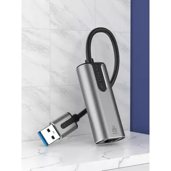 Vention USB 3.0-A auf Gigabit Ethernet Adapter Grau 0,15 m Aluminiumlegierung Typ