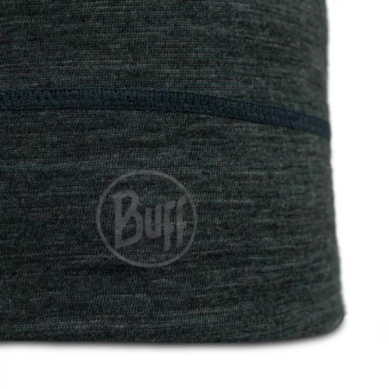 Beanie Buff Merino Lightweight Multistripes Forest — Buff leichte Merinowolle-Mütze, unisex, dunkelgrün, 125 g/m²