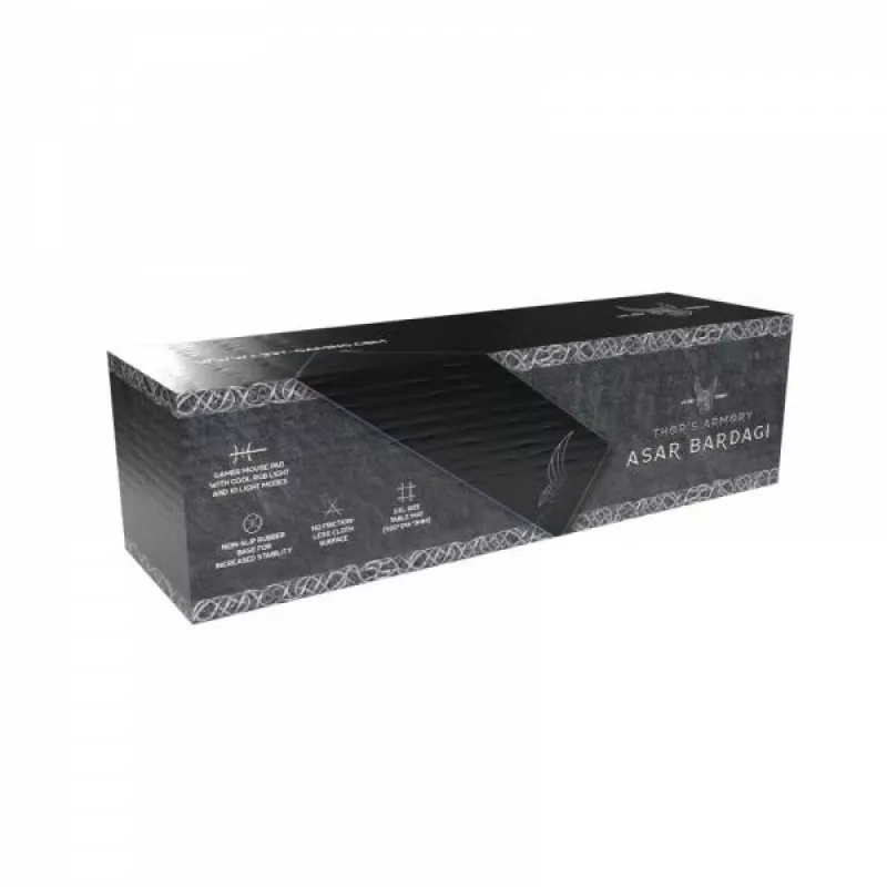 L33T Gaming 160406 Asar Bardagi XXL RGB Gaming-Mauspad, schnelle Oberfläche. 920 x 294 x 3 mm, Schwarz