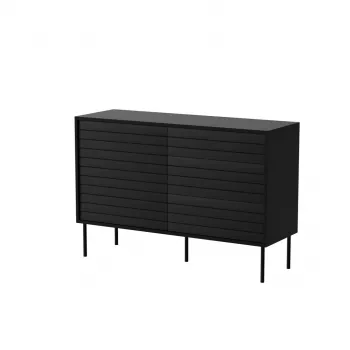 Kommode cama meble CORTINA 1D3S 120x40x81 cm, schwarz, 3 Schubladen, Spanplatte