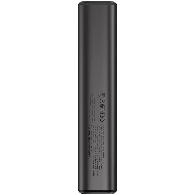 Canyon OnPower 230 TFT Powerbank, 20000 mAh, PD 130 W, 2x USB-C + USB-A, Metallgehäuse, Dunkelgrau