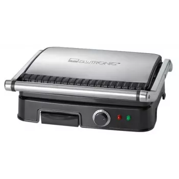 Clatronic KG 3487 Elektrogrill (2000W Tischgrill, schwarz und silber)