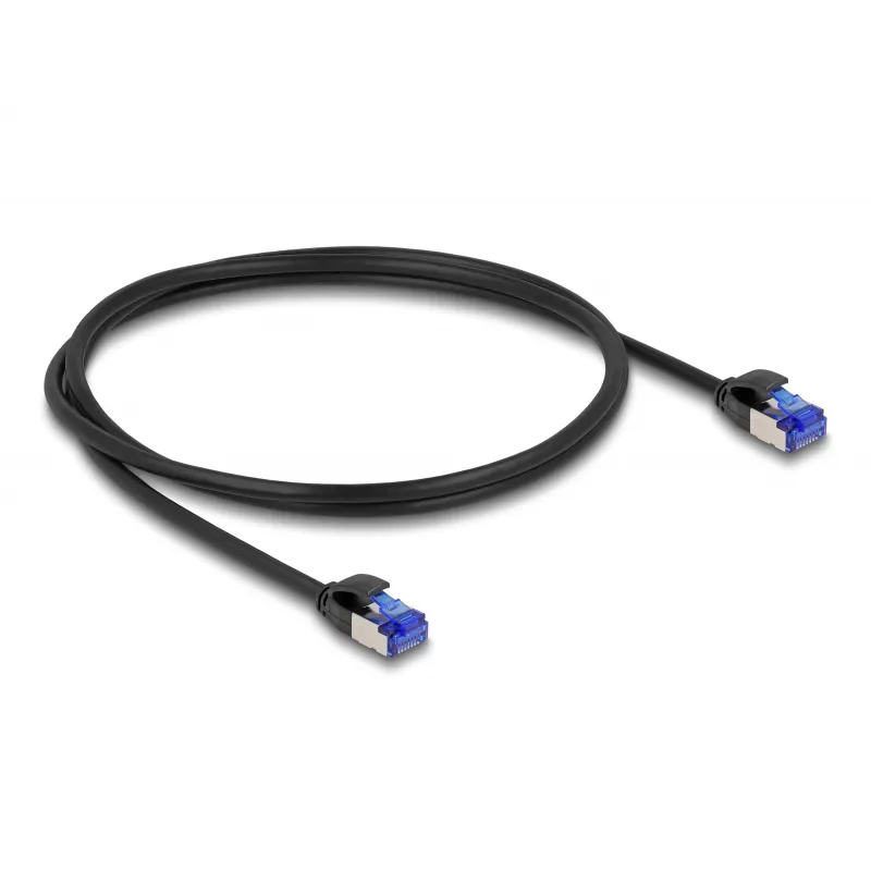 Netzwerkkabel DeLOCK RJ45 Cat.6A S/FTP schlank 1m Schwarz