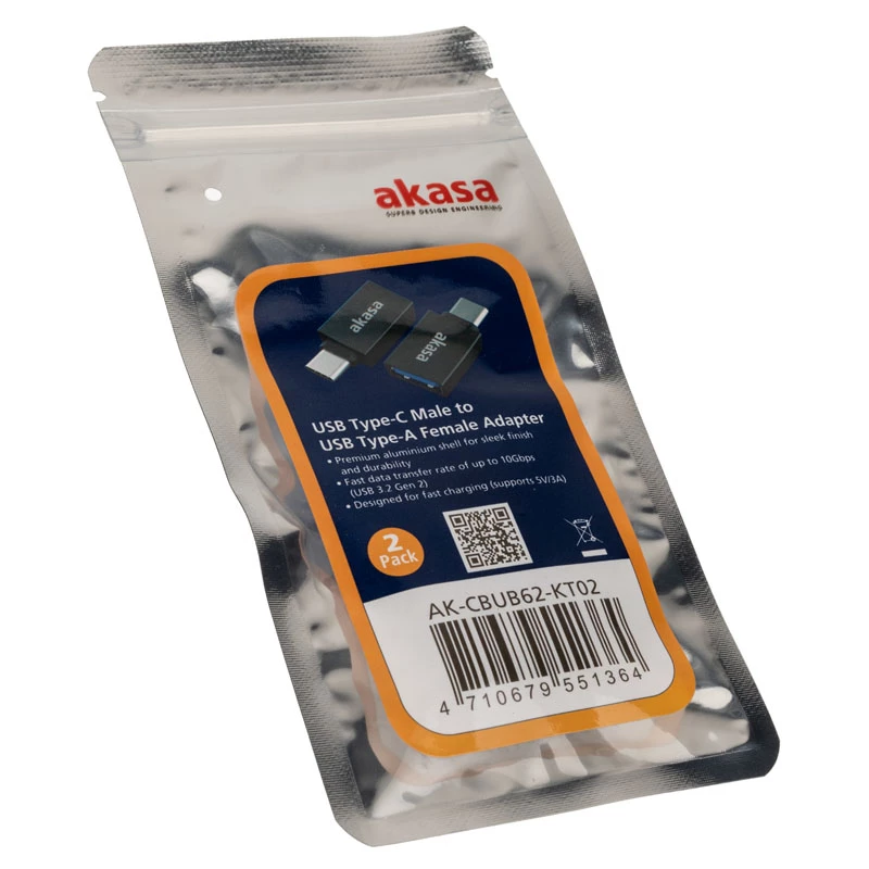 Kabeladapter USB Type-C USB Type-A Akasa AK-CBUB62-KT02