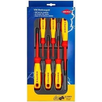 Knipex VDE Schraubendreher-Set 6-teilig Phillips Pozidriv, Phillips Phillips (00 20 12 V03)