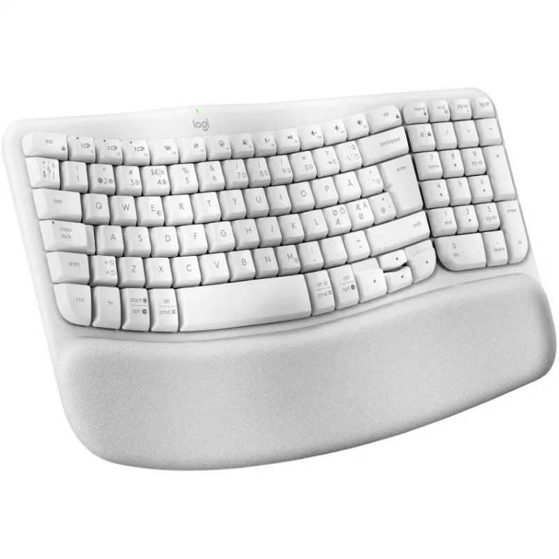 Logitech Wave Keys Tastatur mit gepolsterter Handballenauflage kabellos Bluetooth LE QWERTY off-white (PAN)