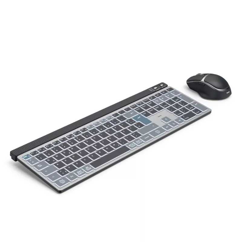 Kabelloses Multi-Device-Tastatur- und Maus-Set HAMA WKM-750 — schwarz, kabellose Konnektivität
