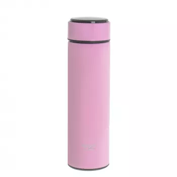 Thermosflasche Adler AD 4506P Edelstahl mit Silikonhülle, pink, vakuumisoliert