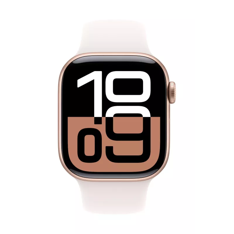 Watch Series 10 GPS 42 mm Roségold Aluminiumgehäuse mit Light Blush Sportarmband - S/M