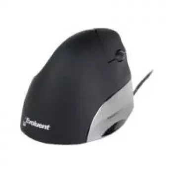 BakkerElkhuizen Evoluent Standard, rechtshändig, vertikales Design, optisch, USB Typ-A, 1500 DPI, Schwarz, Grau, Silber