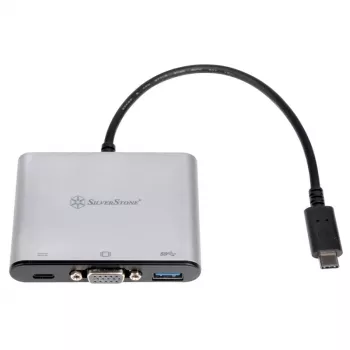 Externer Videoadapter SILVERSTONE CH7517 USB-C auf VGA (Chrontel CH7517) externer Display-Anschluss