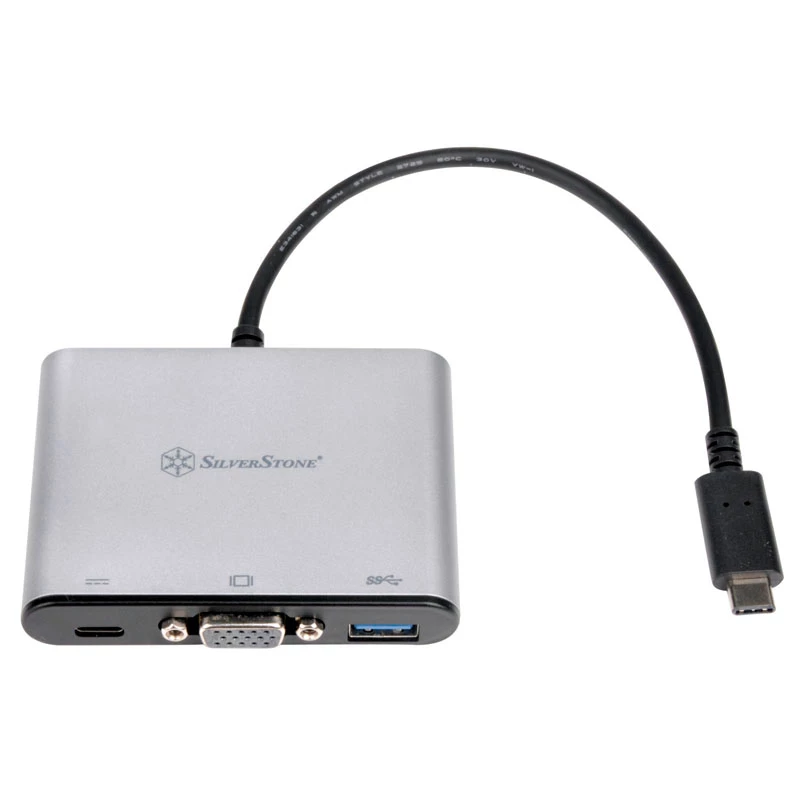 Externer Videoadapter SILVERSTONE CH7517 USB-C auf VGA (Chrontel CH7517) externer Display-Anschluss