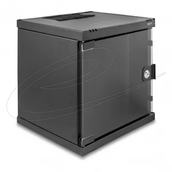 Freistehendes/Wand-/Bodenmontiertes Rack DELOCK 43422 6U 30 kg Tragfähigkeit IP20, schwarz, Schlüsselschloss