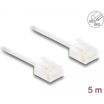 DeLOCK RJ45 Netzwerkkabel Cat.6 UTP Ultra schlank 5m Weiß