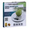 Elektronische Küchenwaage ESPERANZA EKS003W, 5 kg Kapazität, 1 g Genauigkeit, gehärtetes Glas, Touch-Steuerung