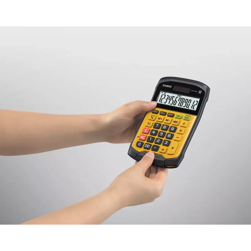 CASIO CALCULATOR OFFICE WATERPROOF WM-320MT-S, 12-stellige Anzeige. Abnehmbare Tastatur, 108,5 x 168,5, Wasser- und Schmutzbeständigkeitsgrad: IP54