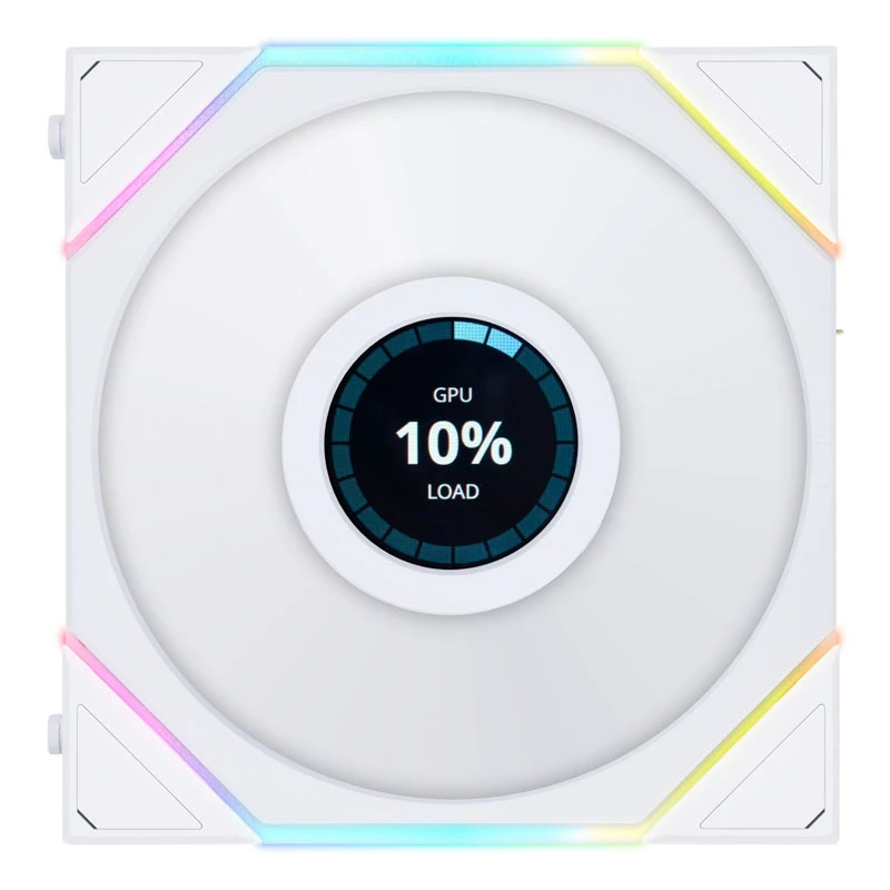 LIAN LI UNI FAN TL LCD 120mm ARGB Gehäuselüfter - Weiß 3er-Pack