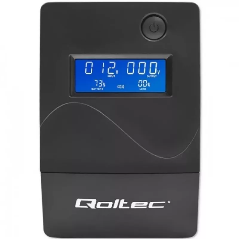 Qoltec Monolith USV (unterbrechungsfreie Stromversorgung) Doppelwandlung (Online) 1 kVA 600 W 2 Schuko-Steckdosen