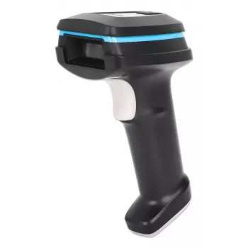 Manhattan 2D Long Range LED Barcode Scanner, USB, 450mm Scan-Tiefe, Max. Umgebungslicht 100.000 Lux (Sonnenlicht), Unterstützt Symbologien - 1D (x21 Versionen) und 2D (x10 Versionen), Scanner RJ45 zu USB 1,8m Kabel (gängigster Typ, USB-A), Schwarz, 3 Jahre Garantie