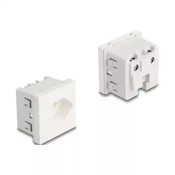 Geerdete Steckdose DELOCK Easy 45 T13 Schweiz 45×45 mm, 250 V / 10 A, weiß