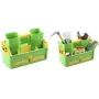 Aufbewahrungsbox allit GardenAid >W< 19/62 – Tragebox aus Polypropylen für den Garten mit 4 herausnehmbaren Sortierboxen, grün/gelb