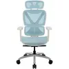Ergonomischer Bürostuhl thunder x3 TEGC-3073102.B1 — Weiß-blaue Polsterung, verstellbare Armlehnen, hohe Rückenlehne