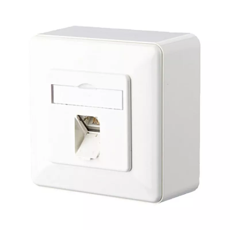 Metz Connect C6Amodul - Steckdosenauslass - RJ 45 - 1 Netzwerkdose - Pure White, RAL 9010 (130C370002-I)