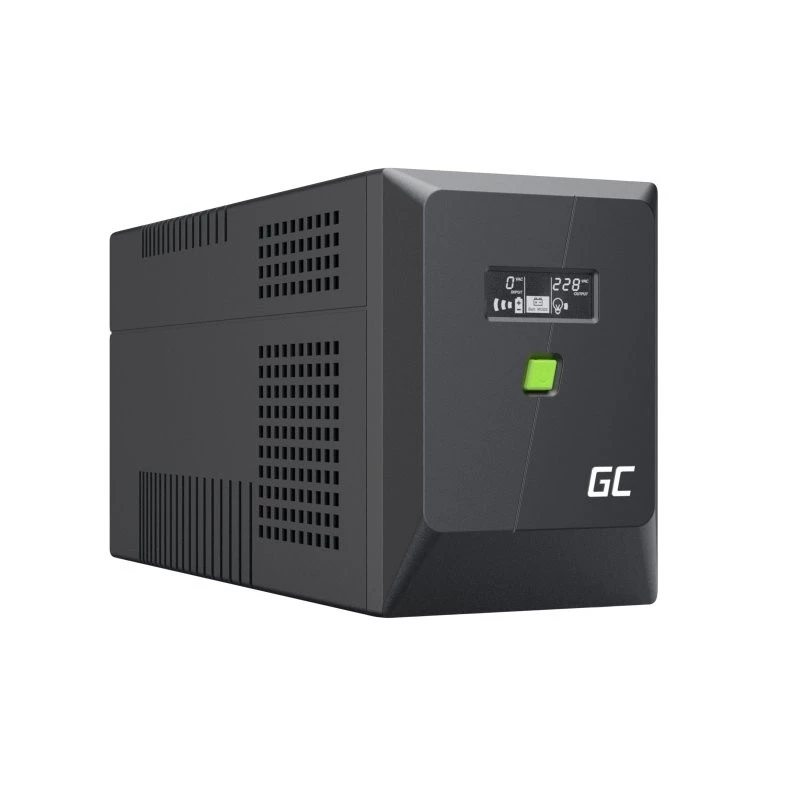Unterbrechungsfreie Stromversorgung USV Line-Interactive Green Cell 1,5 kVA / 1050 W, 5 AC-Ausgänge, reiner Sinus, AVR, USB, Tower, Schwarz