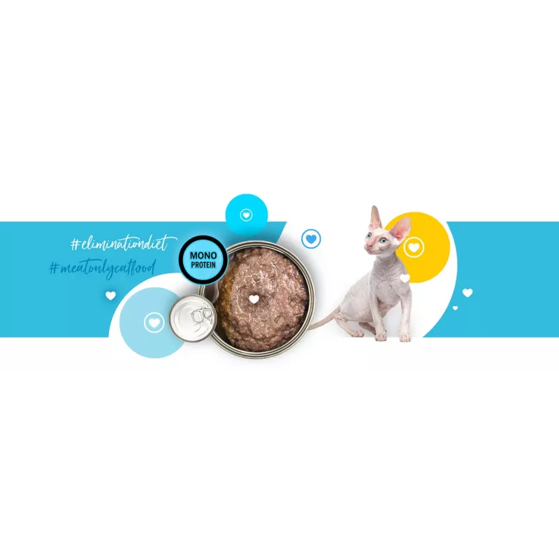 Nassfutter für Katzen 3coty Ente 180 g – komplettes getreidefreies Nassfutter in Dosen für ausgewachsene Katzen, Protein 15 %, Fett 10 %, Feuchtigkeit 72,8 %