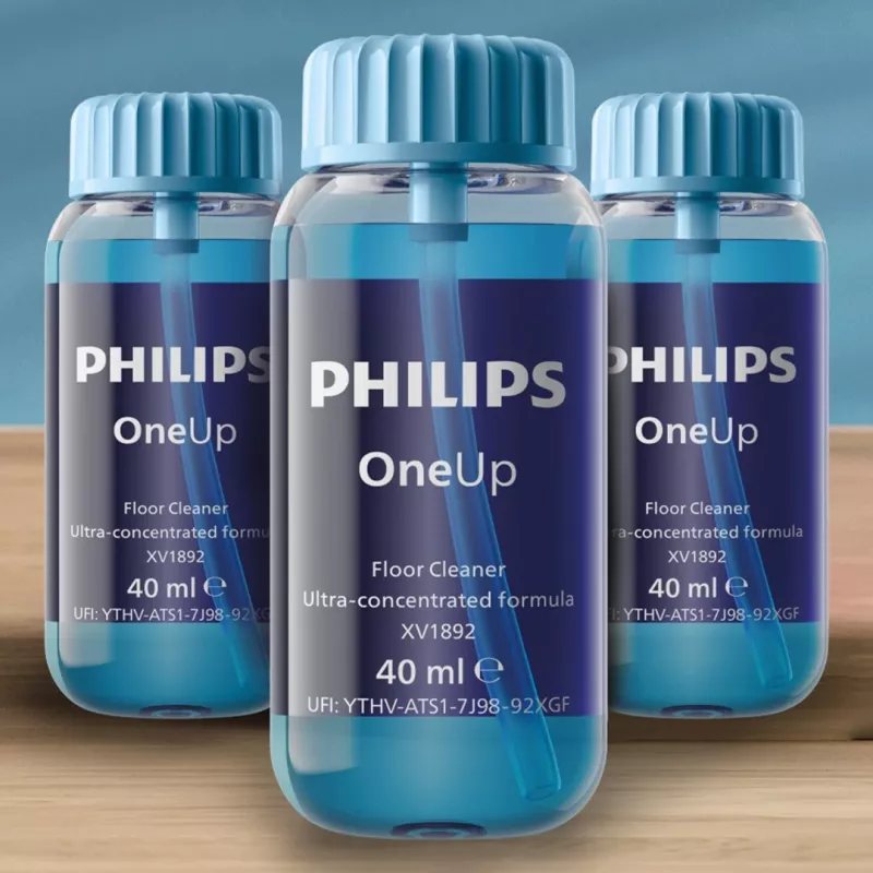 Philips OneUp Ultra-Konzentrierter Bodenreiniger, Stielstaubsauger, Blau, 40 ml, Flüssig (Konzentrat), Philips OneUp, 30 mm