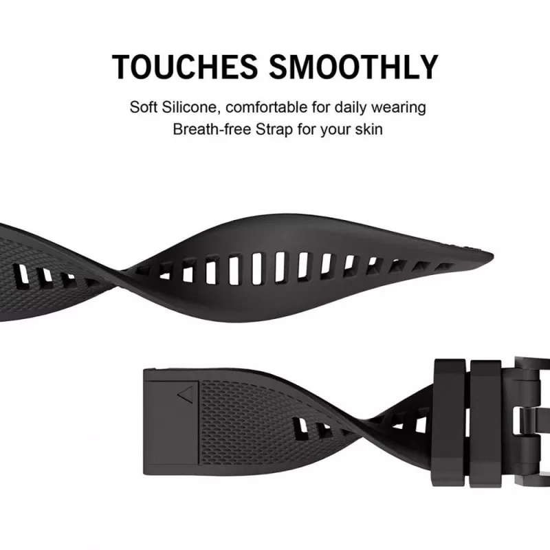 Uhrenarmband Tech-Protect für Garmin Fenix Serie — kompatibel mit Fenix 3, 5X, 3HR, 5X Plus, 6X, 6X Pro, 7X — Schwarz