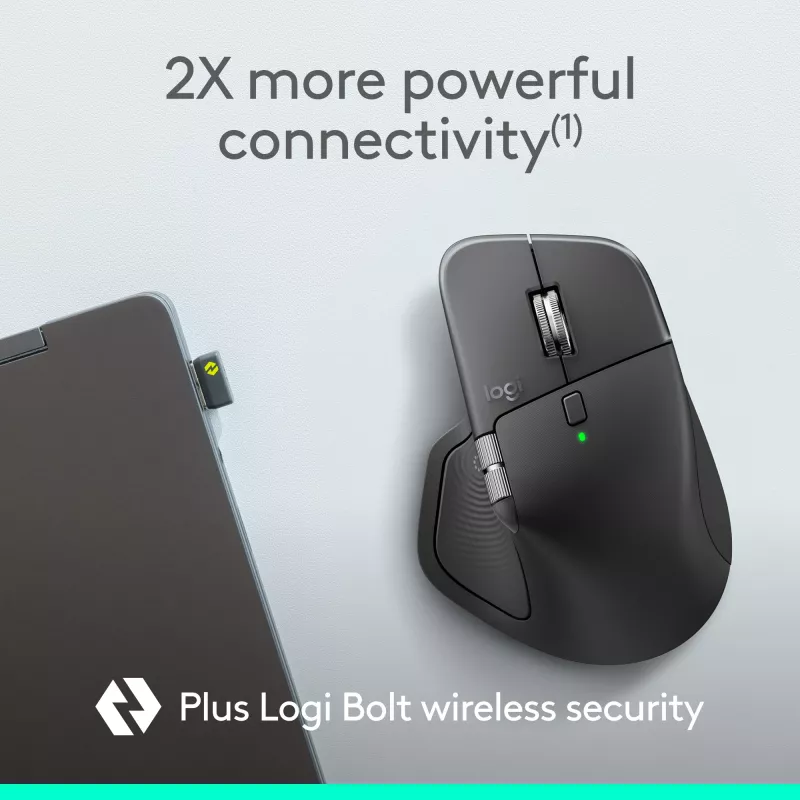 Logitech Logitech MX Master 4 for Business Maus – Kabellos + Bluetooth, 8000 DPI, Graphit | Logitech