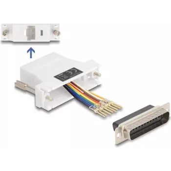 DeLOCK D-Sub 25-polig Buchse auf RJ45 Buchse Montage-Kit weiß VGA RJ-45