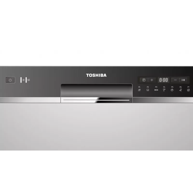 Einbau-Geschirrspüler Toshiba DW-08T2EE(S)-PL — 8 Gedecke, Energieeffizienzklasse F, 49 dB, 55×59×50 mm