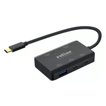 ROLINE USB 3.2 Gen 2 Hub, 4-fach (2x USB-A + 2x USB-C), PD, Typ-C-Anschlusskabel (14.02.5060)
