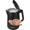 Elektrischer Wasserkocher Gorenje K15DWBK – 1,5 L, 2200 W, schwarz, Tastensteuerung, 360°-Basis