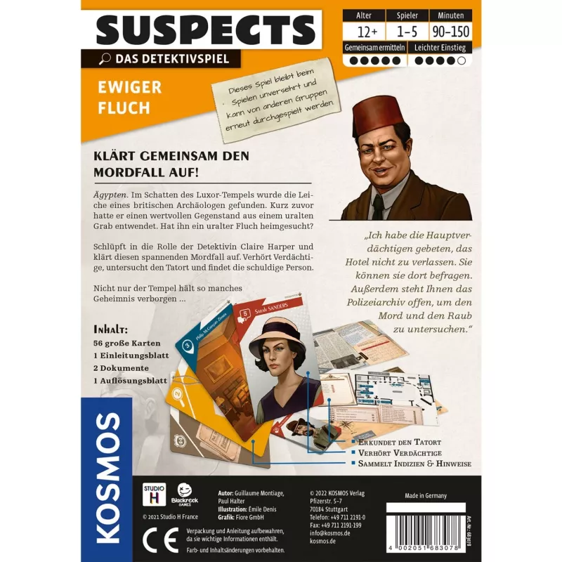 Suspects: Eternal Curse, Kartenspiel