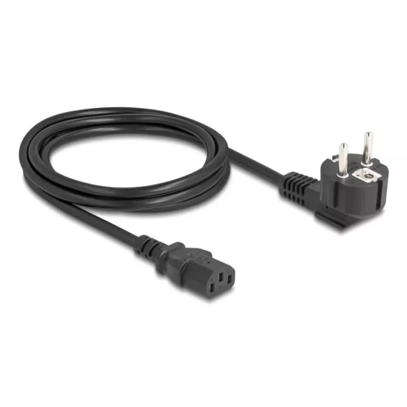 Netzkabel DELOCK 81567 CEE 7/7 (ST) 90° auf IEC C13, 2 m, 3x1,00 mm