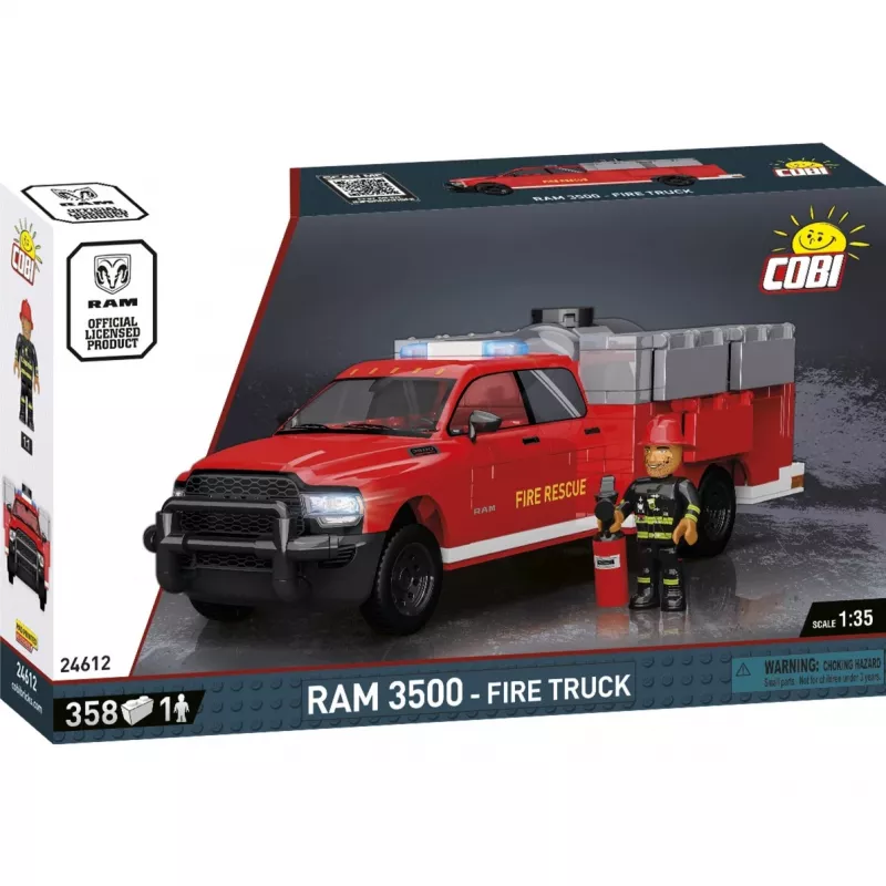 Aufbaubares Konstruktionsspielzeug Cobi RAM 3500 Feuerwehrwagen COBI-24612 2-in-1-Modellset