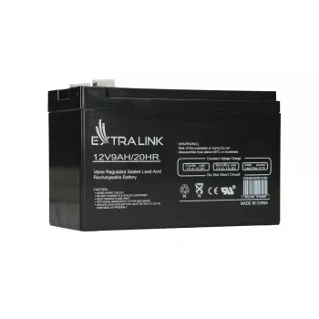 Versiegelte Blei-Säure (VRLA) Batterie 12V 9Ah Extralink – AGM, 1 Stück, Schwarz