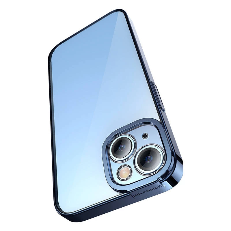 Schutzhülle und Panzerglas-Set Baseus für iPhone 14 Plus – Glitter transparent blau