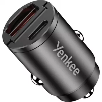 Autoladegerät YENKEE CAR 02 Power Delivery 30W mit USB-A- und USB-C-Anschlüssen