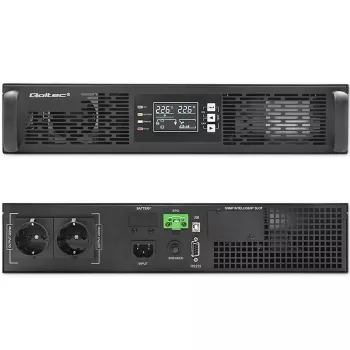 Qoltec 52285 USV (unterbrechungsfreie Stromversorgung) Doppelwandlung (Online) 1 kVA 1000 W 2 AC-Ausgänge