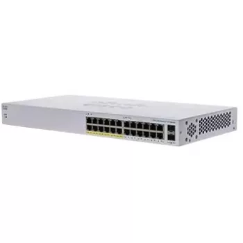 Cisco Business 110 Series 110-24PP - Switch - unmanaged - 12 x 10/100/1000 (PoE) + 12 x 10/100/1000 + 2 x Combo Gigabit-SFP - Desktop, rack-mountable, wall-mountable - PoE (100
