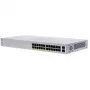 Cisco Business 110 Series 110-24PP - Switch - unmanaged - 12 x 10/100/1000 (PoE) + 12 x 10/100/1000 + 2 x Combo Gigabit-SFP - Desktop, rack-mountable, wall-mountable - PoE (100
