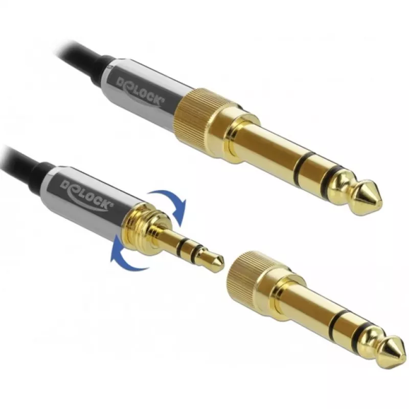 Audiokabel DeLOCK 85783 5 m 3,5 mm Schwarz Grau