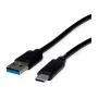 ROLINE RM USB 3.2 Gen 1 Kabel, A-C, ST/ST, schwarz, 1 m