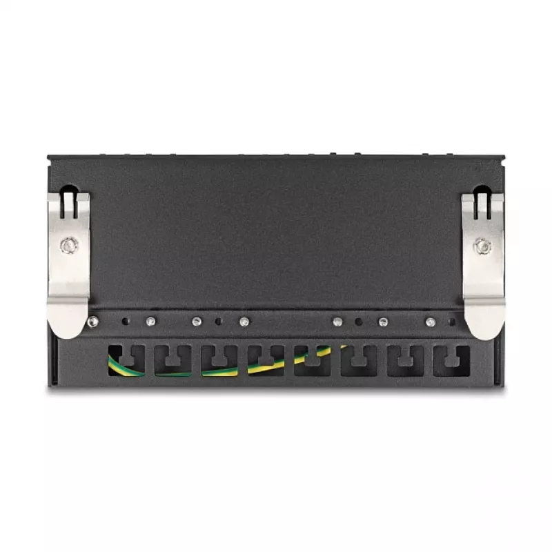 Patchpanel DELOCK Mini Desktop RJ45 8-Port Cat.6A geschirmt schwarz für Tisch, Wand oder Hutschiene