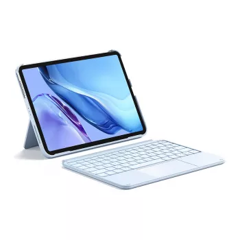 Tastatur Inateck KB04122 QWERTZ Bluetooth mit Touchpad, integriertem 500 mAh Akku, blau