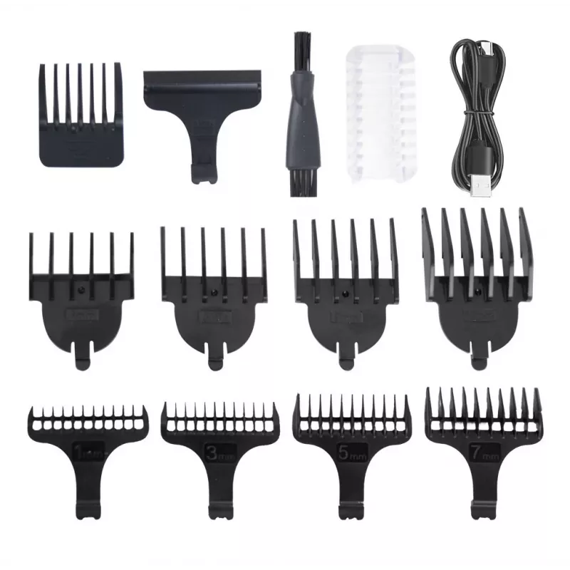 Haarschneider ESPERANZA ADONIS 7-in-1 kabellos wiederaufladbar, Edelstahlklingen, 8 Aufsteckkämme, 1–12 mm, 90 Min. Laufzeit